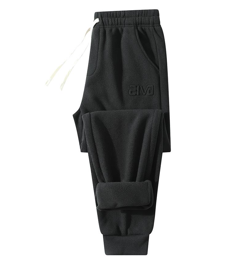 Polarfleece-Jogginghose für Herren in Übergröße: Winterliche doppelseitige Plüschhose, trendige, locker sitzende Freizeithose 8XL von Joom DACH