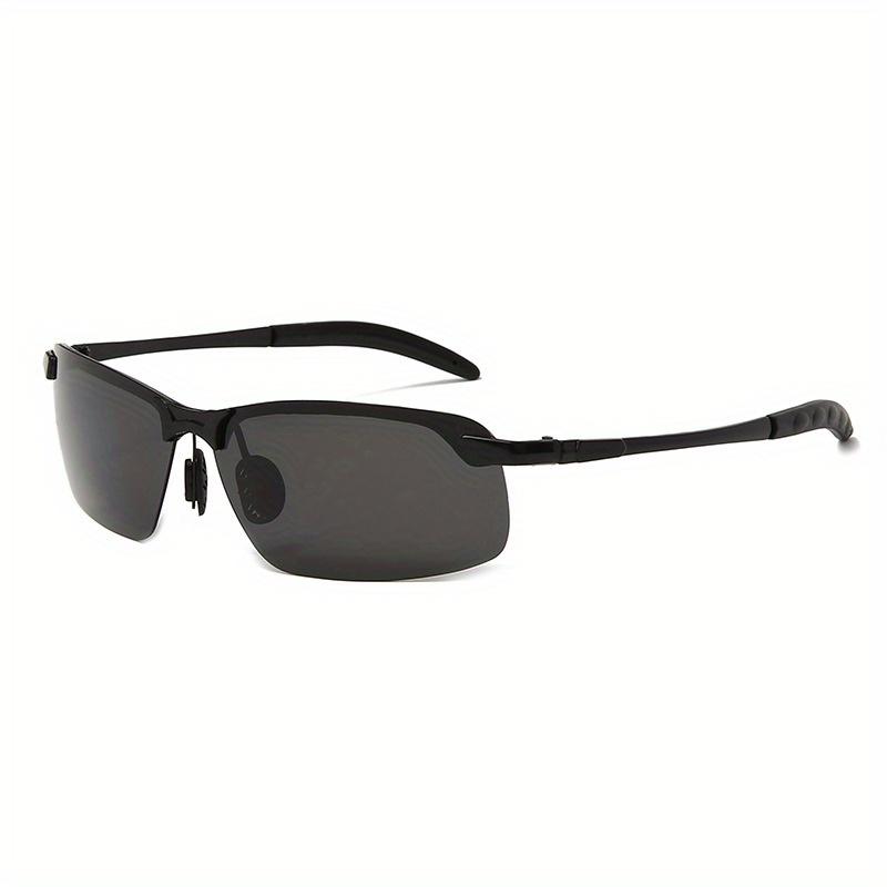 Polarisierte Sonnenbrille für Herren und Damen, Vintage-Sonnenbrille aus Metall, blendfreie Sonnenbrille, für Freizeitfahrten, Tag- und Nachtsichtbrille, Fahrerbrille schwarz von Joom DACH