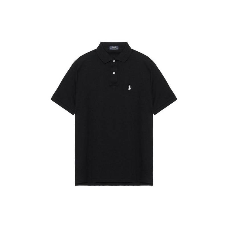 Polo Ralph Lauren Einfarbiges Baumwoll-Poloshirt mit kurzen Ärmeln Herren Oberteile Schwarz 710601296-001 L von Joom DACH