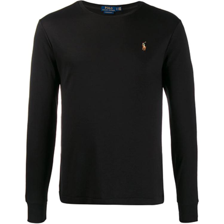 Polo Ralph Lauren FW21 Logo Besticktes Langarm-T-Shirt Herren Oberteile Schwarz 710760121-001 M von Joom DACH