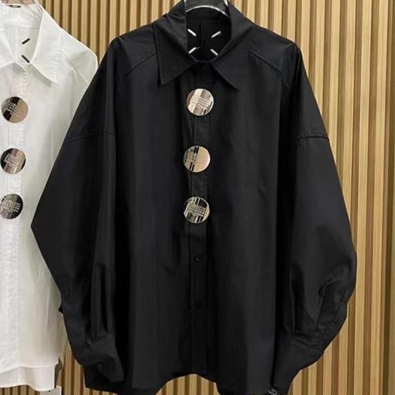 Poloshirt für Damen in Übergröße für Frühling und Herbst, modisch, vielseitig, einfarbig, mit Fledermausärmeln 2XL schwarz von Joom DACH