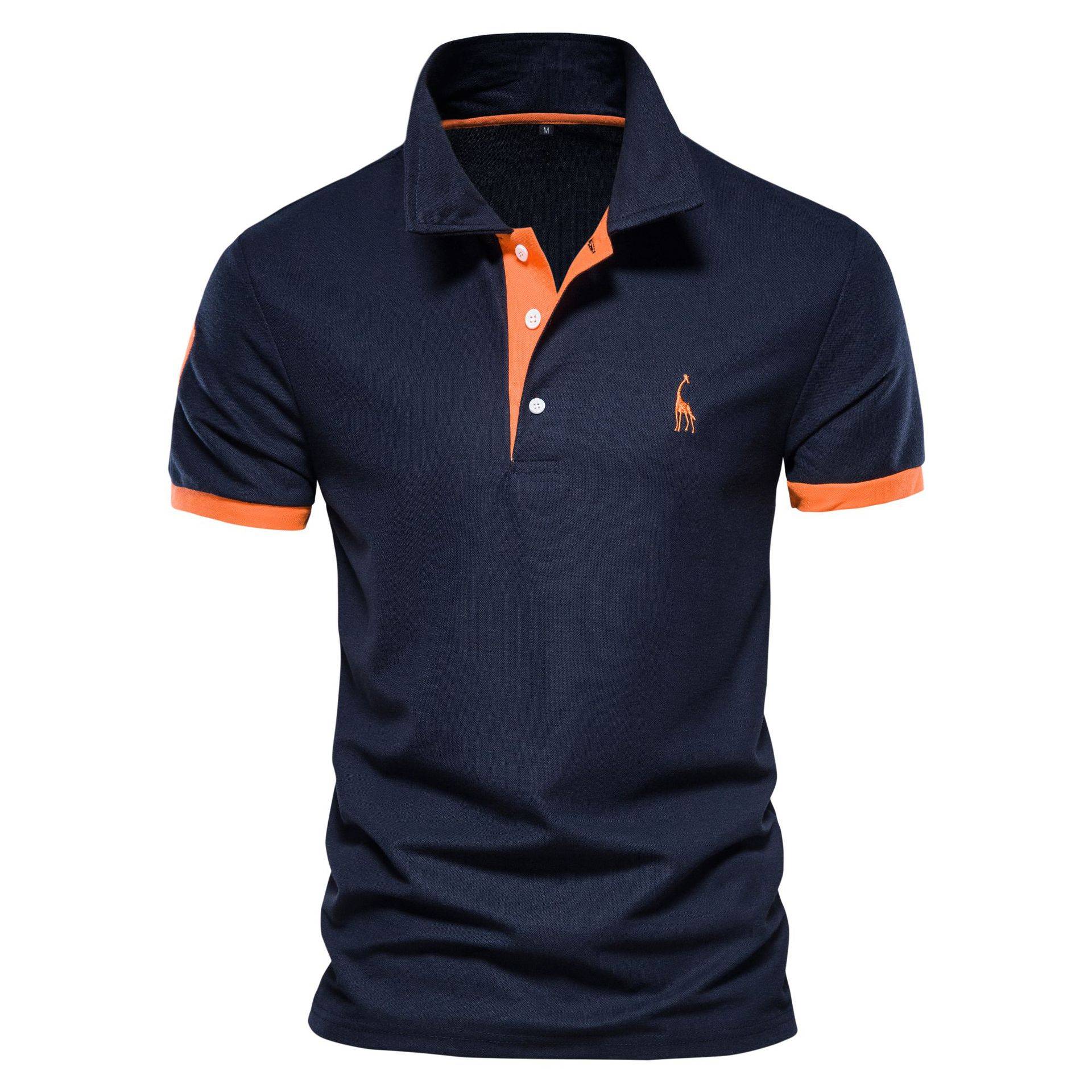 Poloshirt mit Hirsch-Stickerei, kurzärmelig, Judy, Netz-Revers, Herren-T-Shirt, Plenty M von Joom DACH