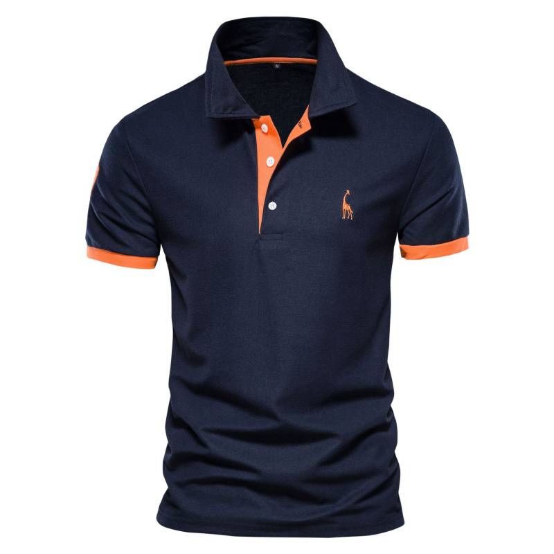 Poloshirt mit Hirsch-Stickerei, kurzärmelig, Judy, Netz-Revers, Herren-T-Shirt, Plenty M von Joom DACH