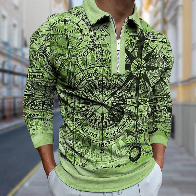 Poloshirts für Herren, langärmelig, mit Präzisionsuhr-Aufdruck, neues Poloshirt für Herren, langärmelig, mit Reißverschluss, T-Shirt, Oberteil L grün Poloshirts für Herren, langärmelig, mit Präzisionsuhr-Aufdruck, neues Poloshirt für Herren, langärmelig, mit Reißverschluss, T-Shirt, Oberteil L grün von Joom DACH