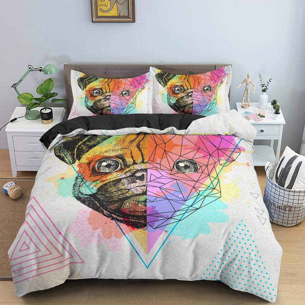 Polygon Cartoon Tiermuster Bettbezug Aquarell Löwen Hintergrund Polyester Bettwäsche Set King Queen Größe 2/3-teilig Für Kinder Jungen EU single(135x200cm) von Joom DACH