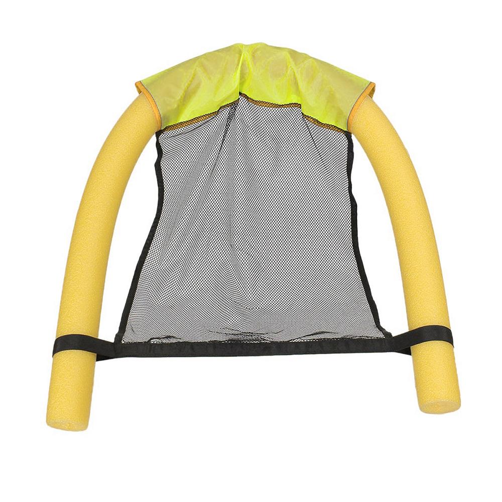 Pool-Nudelstuhl, Wasser-Hängemattenstuhl für Erwachsene und Kinder, tragbarer Schwimmer-Netzstuhl zum Schwimmen L gelb von Joom DACH