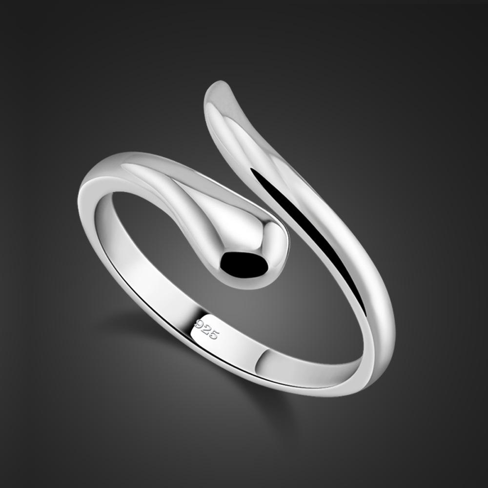 Beliebter Geometrischer Wassertropfen Öffnungsdesign Ring Damen Galvanisiertes Platin Schlichter Temperament Ring adjtable opening weißgold von Joom DACH
