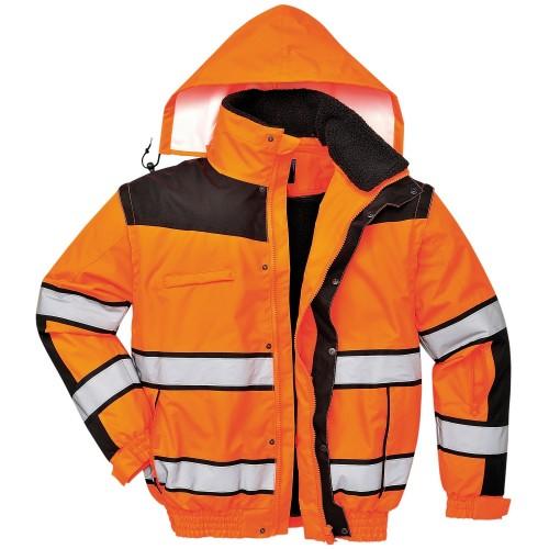 Portwest Herren-Bomberjacke mit hoher Sichtbarkeit, klassische Allwetter-Bomberjacke (2er-Pack) 2XL gelb/schwarz von Joom DACH