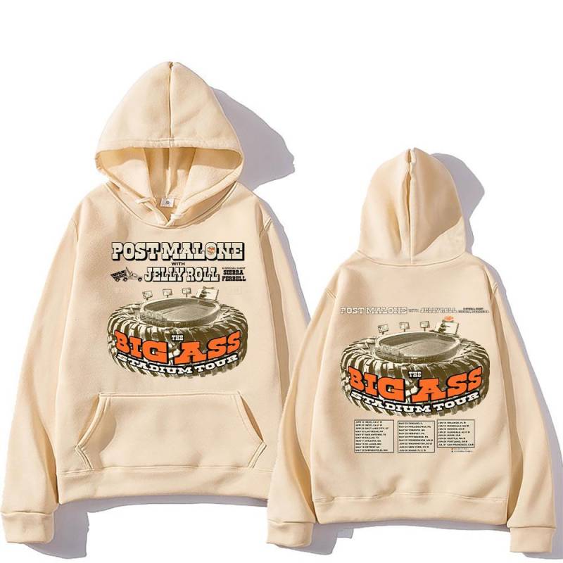 Post Malone Hoodies Post Malone The BIG ASS Stadium Tour 2025 Sweatshirts Damen Herren High Street Kleidung Schicker Oversized Pullover XL khaki von Joom DACH