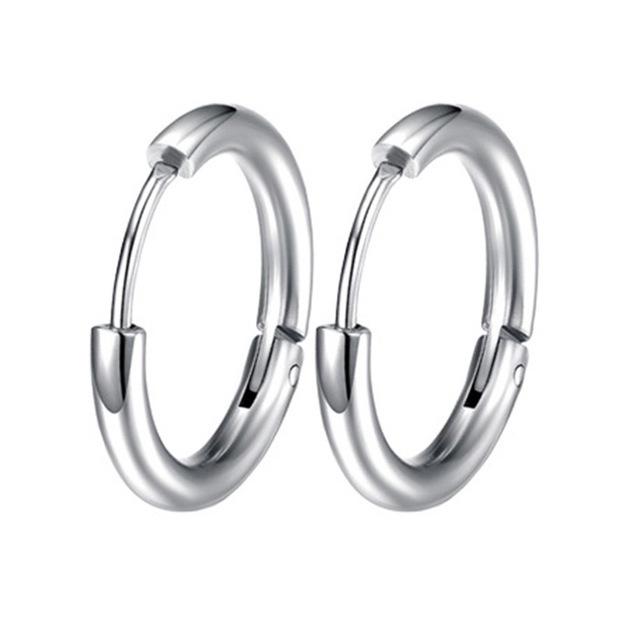 Prägnanter Ohrring aus hochglanzpoliertem, glattem, rundem Edelstahl für Männer, Frauen und Mädchen, medizinischer, antiallergischer Modeschmuck 857 von Joom DACH