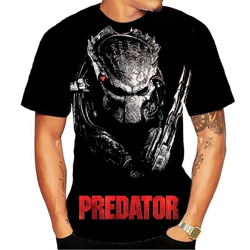 Predator Grafik T-Shirt für Männer Mode Streetwear Hip Hop 3D gedruckt Horrorfilm Alien T-Shirt Sommer Casual Damen Kleidung L von Joom DACH