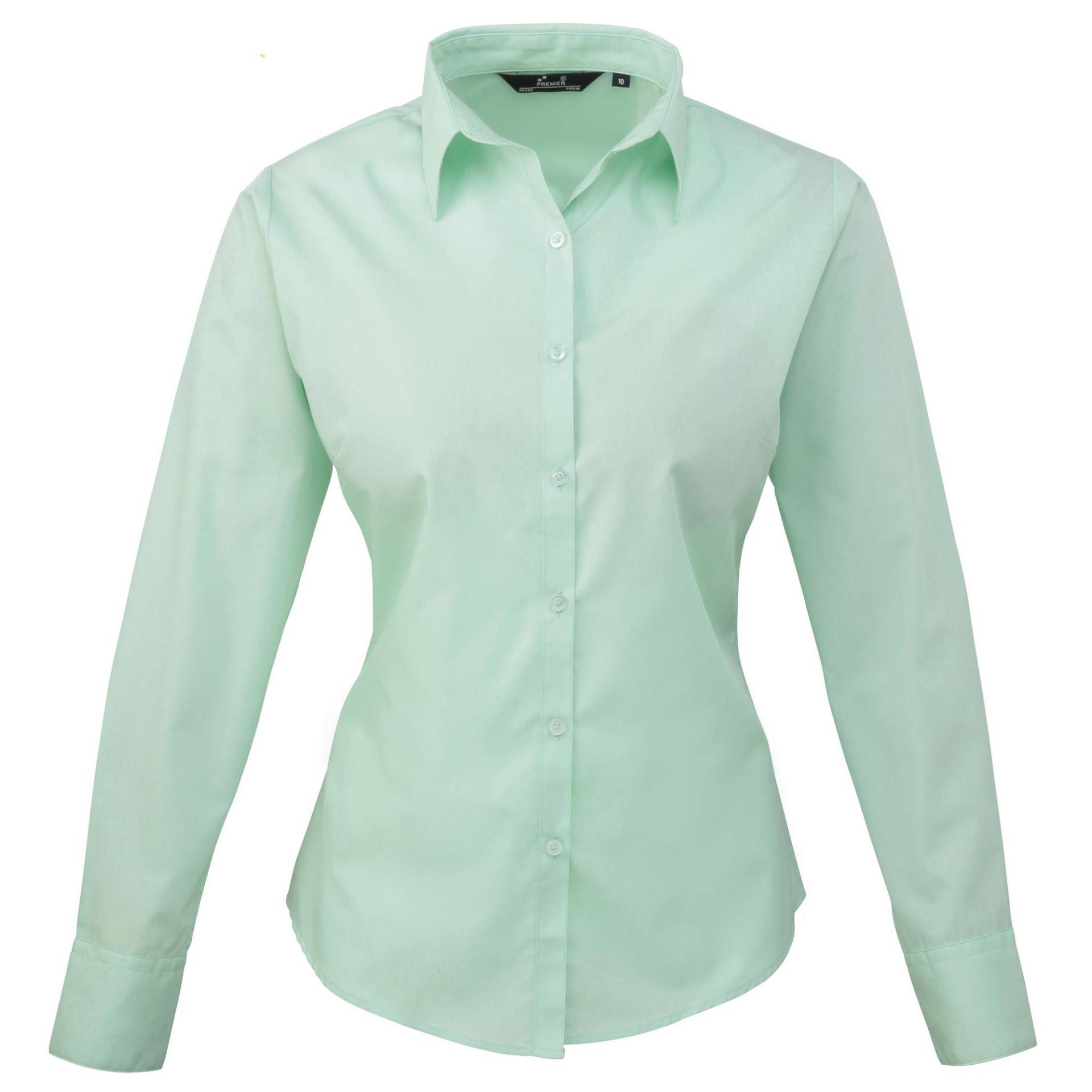 Premier Popeline-Langarmbluse für Damen/Damen 24 meergrün von Joom DACH