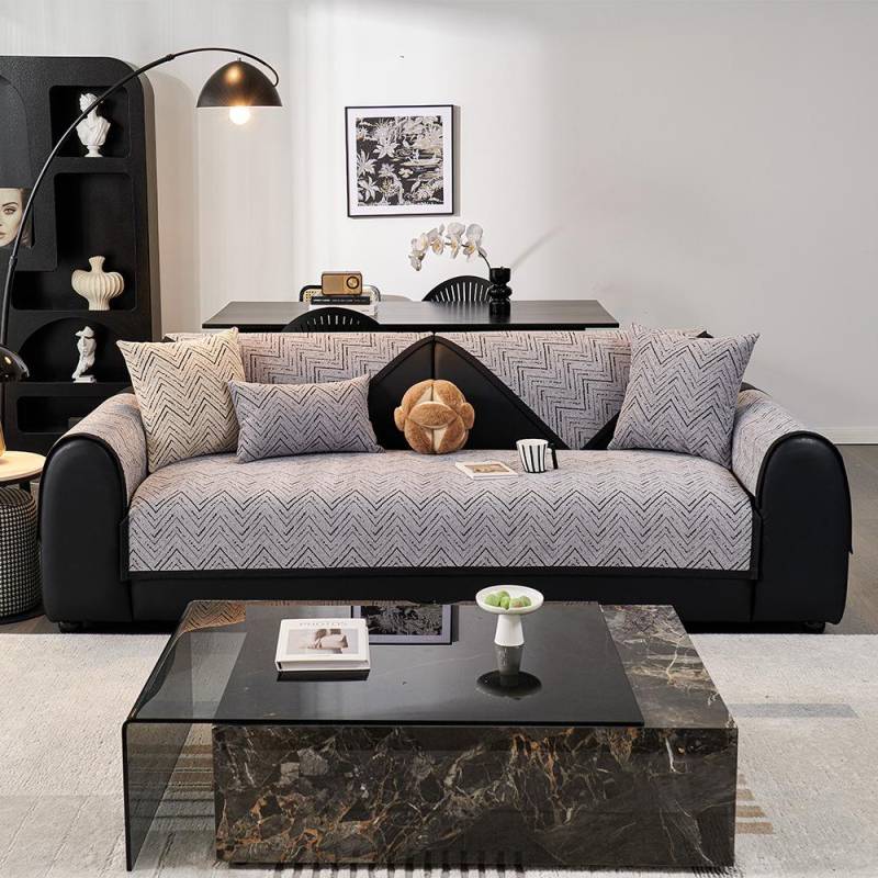 Premium Feeling Sofakissen Handtuch Universal Wohnzimmersofa Anti-Rutsch Bequemes Sitzkissen Vollbezug Ledersofa Cove 70x70cm 1pcs grau von Joom DACH