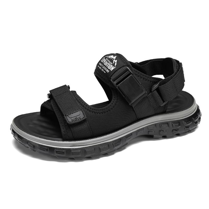 Premium Herren Klassische Mode Sandalen Outdoor Rutschfeste Herren Wandersandalen Bequeme Verschleißfeste Gummi Römische Schuhe 43 schwarz von Joom DACH