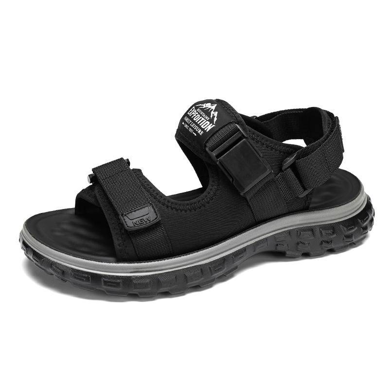 Premium Herren Klassische Mode Sandalen Outdoor Rutschfeste Herren Wandersandalen Bequeme Verschleißfeste Gummi Römische Schuhe 43 schwarz von Joom DACH
