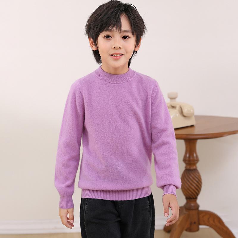 Premium Kinder Pullover aus reinem Kaschmir - Halber Stehkragen, Warmer Herbst/Winter Strick für Jungen und Mädchen 120 cm von Joom DACH