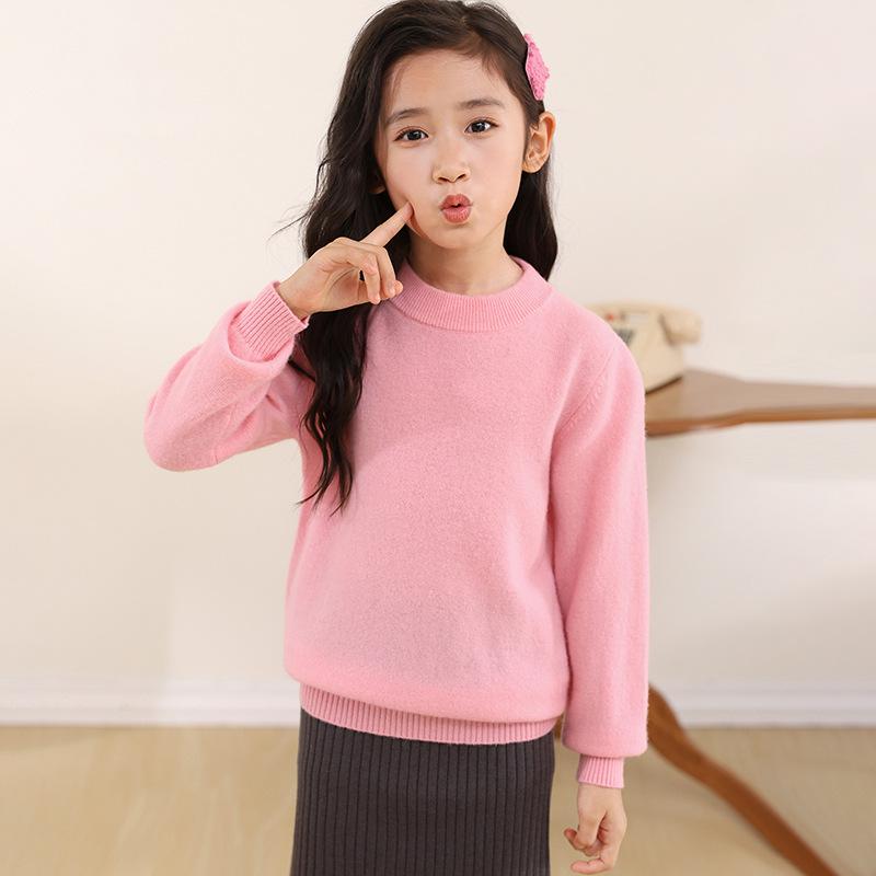 Premium Kinder Pullover aus reinem Kaschmir - Halber Stehkragen, Warmer Herbst/Winter Strick für Jungen und Mädchen 130 cm von Joom DACH