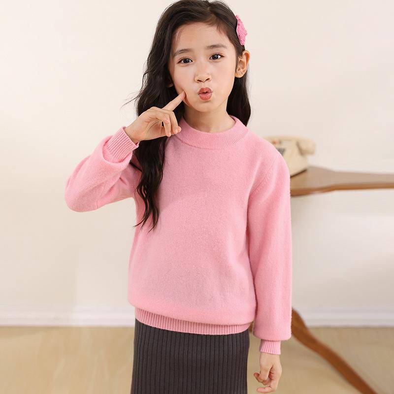 Premium Kinder Pullover aus reinem Kaschmir - Halber Stehkragen, Warmer Herbst/Winter Strick für Jungen und Mädchen 130 cm von Joom DACH