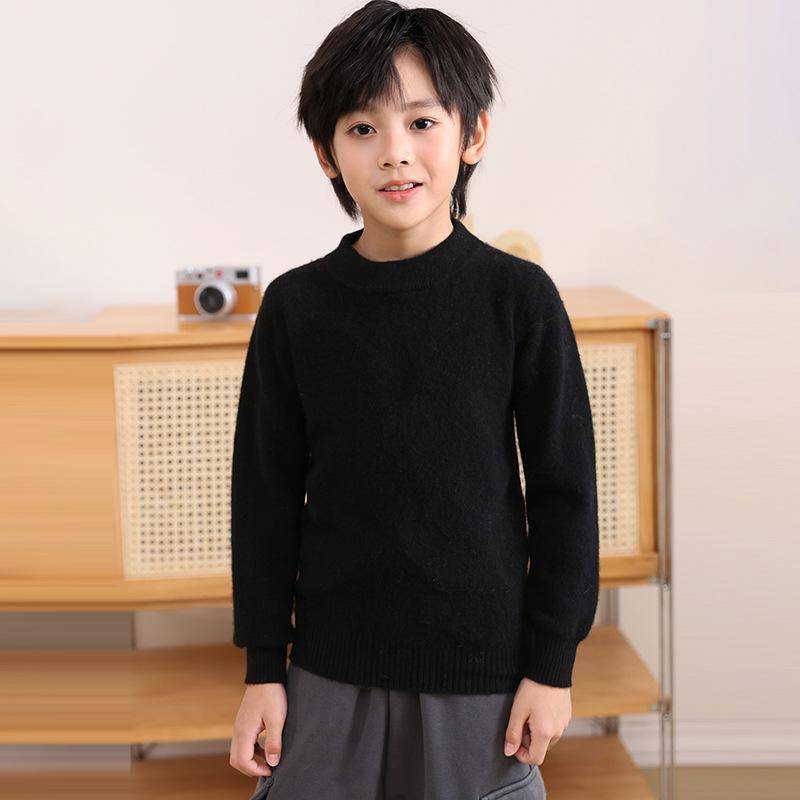 Premium Kinder Pullover aus reinem Kaschmir - Halber Stehkragen, Warmer Herbst/Winter Strick für Jungen und Mädchen 130 cm von Joom DACH