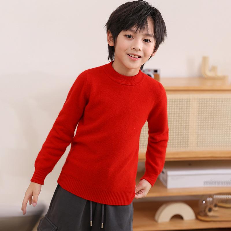 Premium Kinder Pullover aus reinem Kaschmir - Halber Stehkragen, Warmer Herbst/Winter Strick für Jungen und Mädchen 140 cm von Joom DACH