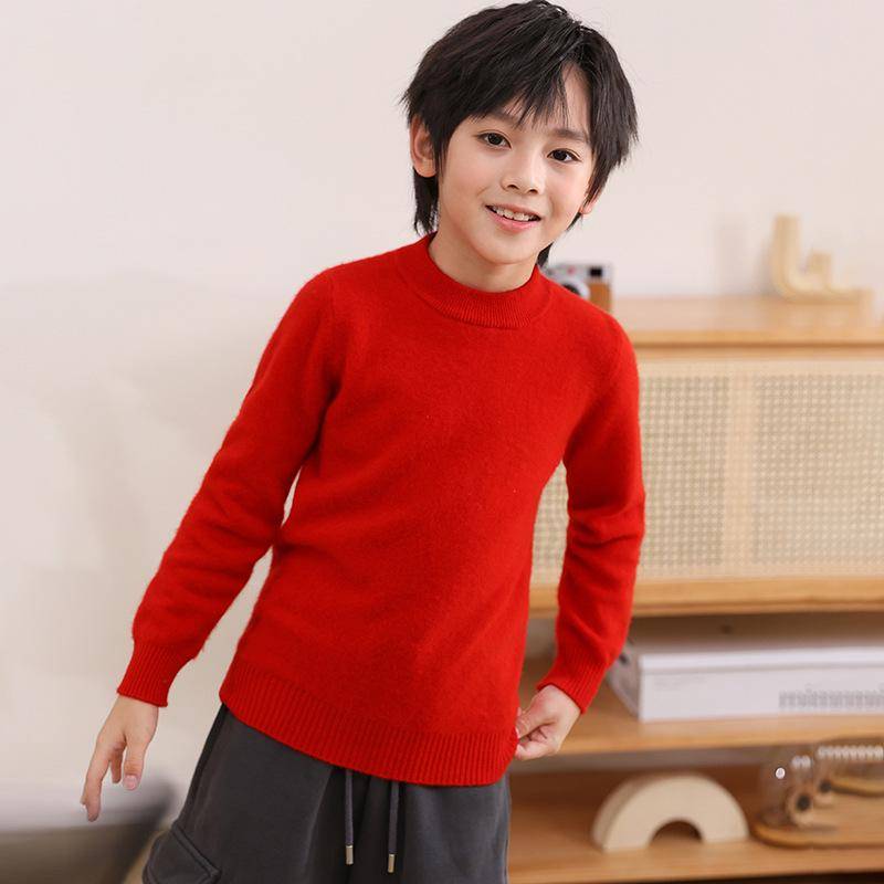 Premium Kinder Pullover aus reinem Kaschmir - Halber Stehkragen, Warmer Herbst/Winter Strick für Jungen und Mädchen 140 cm von Joom DACH