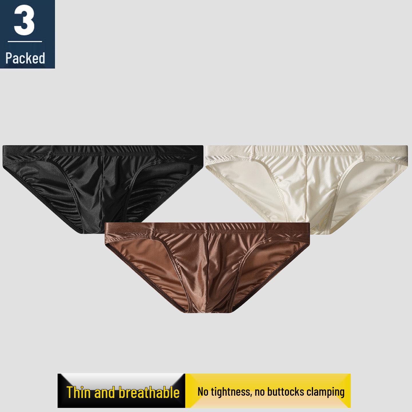 Premium Satin Herren Eis Seide Atmungsaktiv Trendige Slips M (90-110 lbs) von Joom DACH