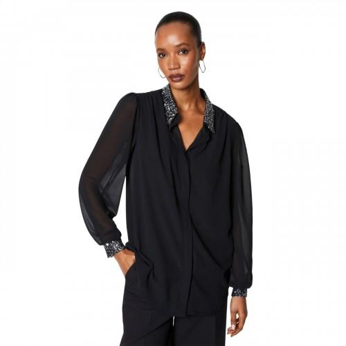 Principles Damenbluse mit Paillettenkragen 10 UK schwarz von Joom DACH