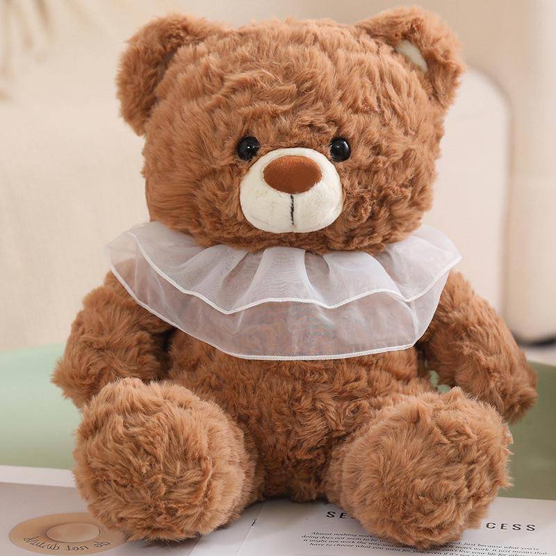 Prinzessin Bär Plüsch Schöne Stofftiere Niedliche Lätzchen Bär Puppe Baby Beschwichtigen Weihnachten Valentinstag Geschenk Schlafzimmer Dekoration 35cm braun von Joom DACH