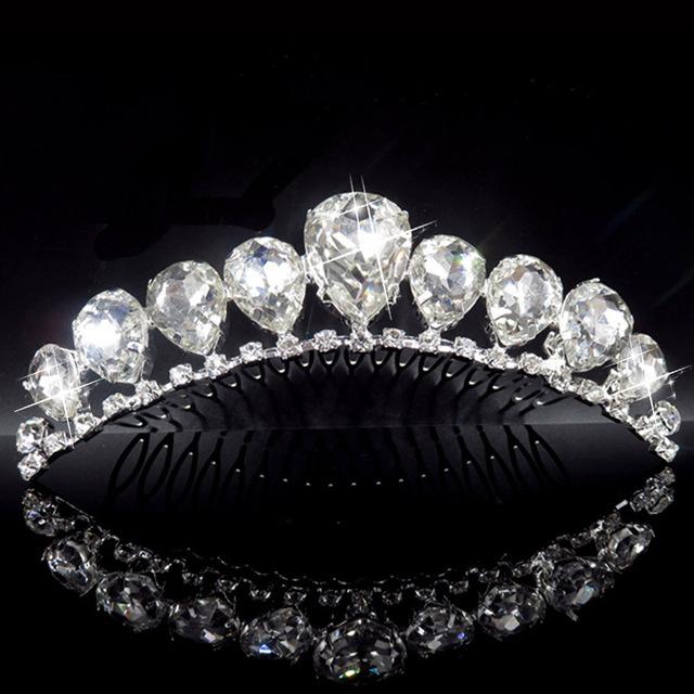 Prinzessin Krone für Mädchen Party Braut Krone Tiara Diadem Kristall Blumen Hochzeit Braut Haar Zubehör Kopf Schmuck Geschenke von Joom DACH
