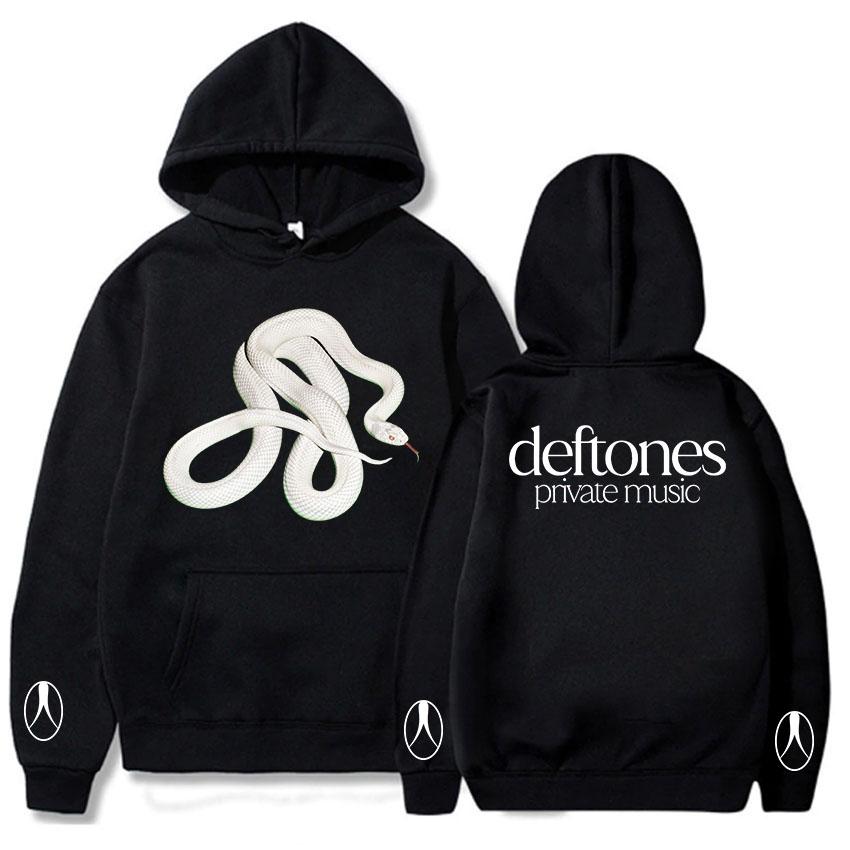 Private Music Snake Hoodie Band Deftones Grafik Sweatshirts Herbst Fleece Lässig Herren Pullover Langarm Unisex Streetwear XL schwarz von Joom DACH