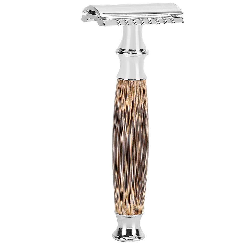 Professioneller Herren Rasierer mit Bambusgriff Manuell Tragbarer Bart Körperhaartrimmer von Joom DACH