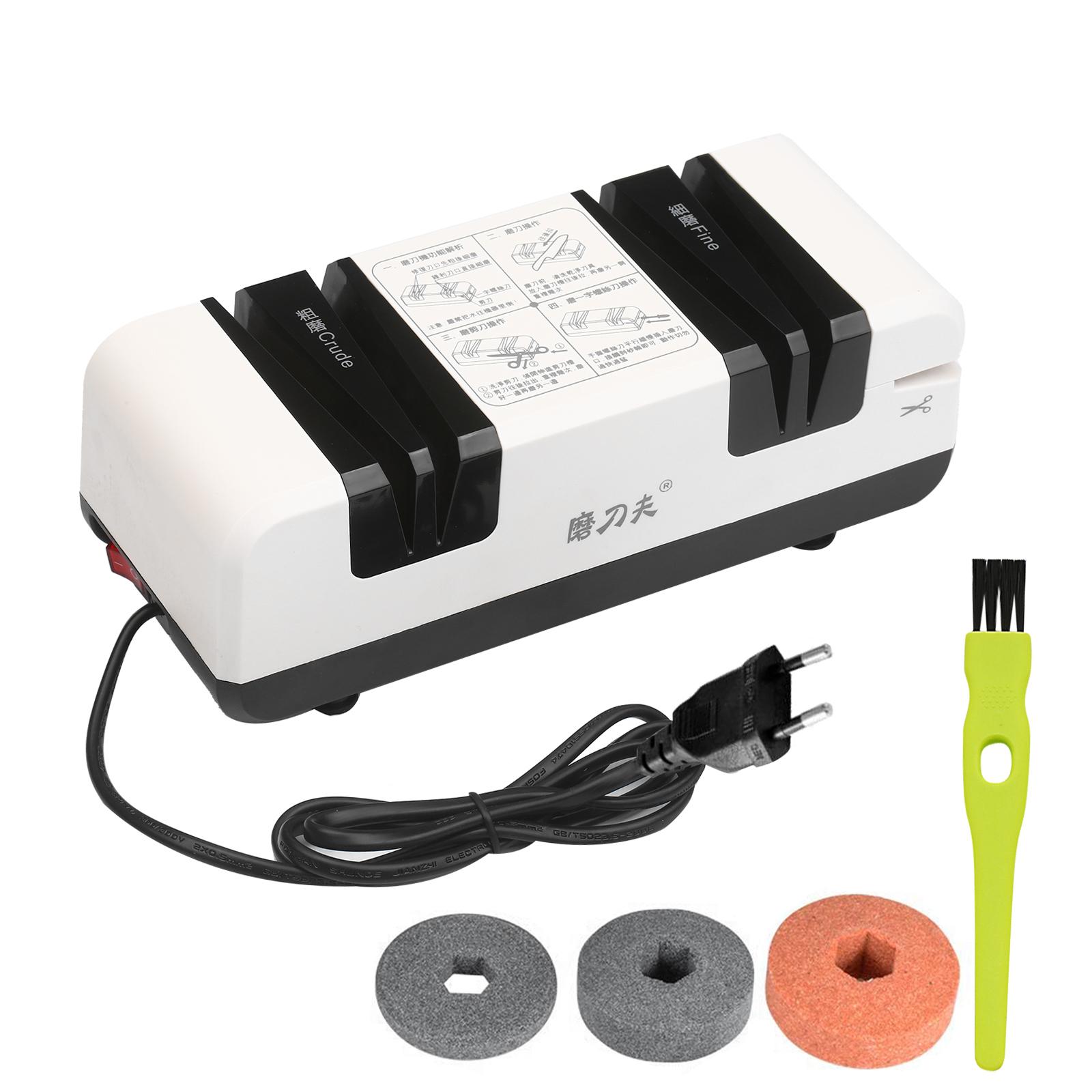 Professioneller elektrischer Messerschärfer, multifunktionale automatische Schnittschärfer mit 15-Grad-Schrägfläche EU Plug Set 1 weiß von Joom DACH