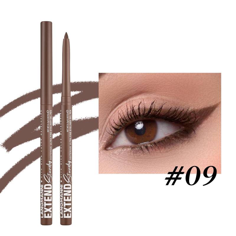 Professionelles einziehbares Gel-Eyeliner-Stift-Set 12 Farben Wasserdicht Langanhaltend Geschmeidig Präzises Augen-Make-up 09 von Joom DACH