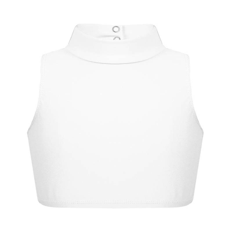 Professionelles klassisches Tanz-Crop-Top für Kinder, ärmellos, Stehkragen, Yoga, Gymwear, Sport-Tanz-Tops 7-8 Years elfenbein von Joom DACH