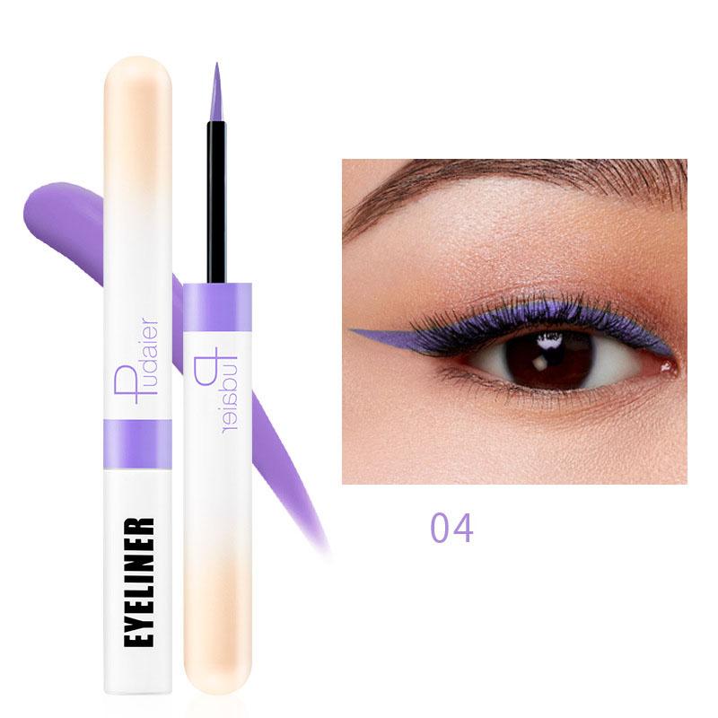 Pudaier Color Eyeliner Liquid Pen, wasserfest, schnell trocknend, extrem fein, 12 Farben Eyeliner Pen 04 von Joom DACH