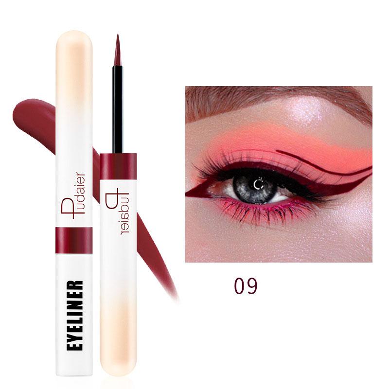 Pudaier Color Eyeliner Liquid Pen, wasserfest, schnell trocknend, extrem fein, 12 Farben Eyeliner Pen 09 von Joom DACH