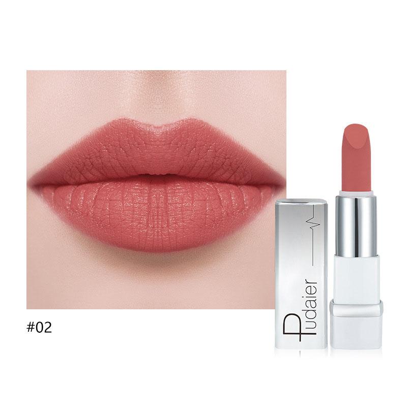 Pudaier Matte Velvet Long Lasting Lipstick Antihaft-Cup Easy Color Lip Gloss 17 Farben Lippenstift #02 von Joom DACH