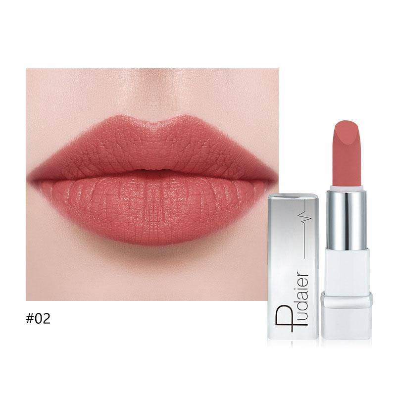 Pudaier Matte Velvet Long Lasting Lipstick Antihaft-Cup Easy Color Lip Gloss 17 Farben Lippenstift #02 von Joom DACH
