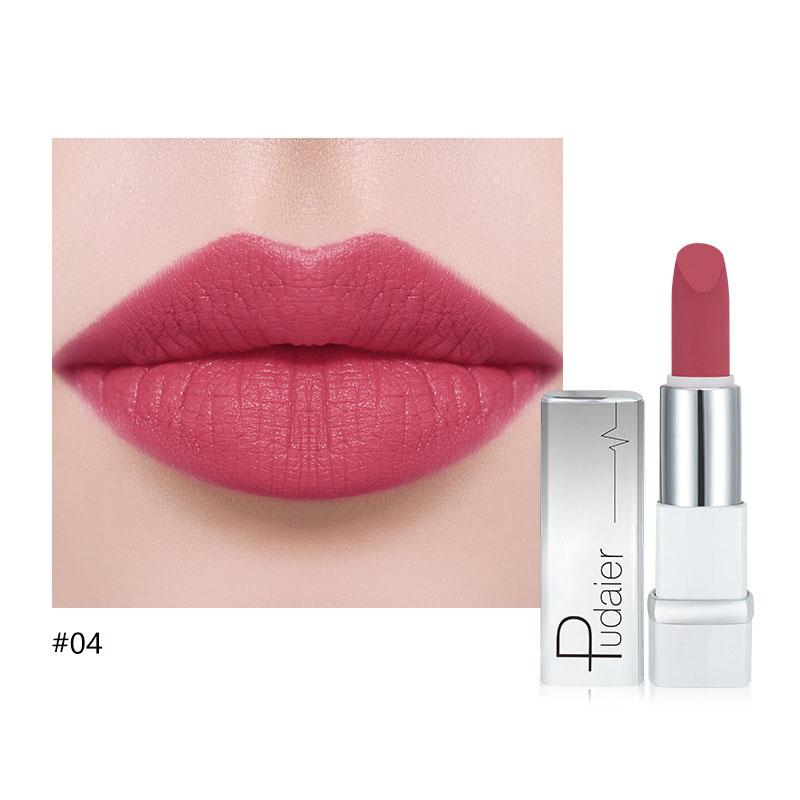 Pudaier Matte Velvet Long Lasting Lipstick Antihaft-Cup Easy Color Lip Gloss 17 Farben Lippenstift #04 von Joom DACH