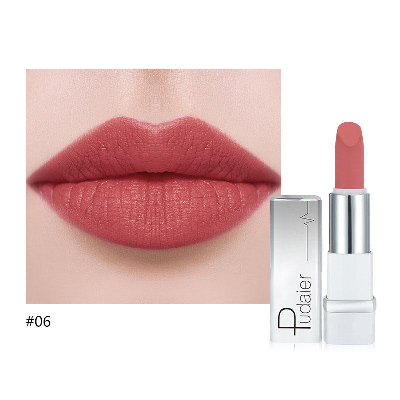 Pudaier Matte Velvet Long Lasting Lipstick Antihaft-Cup Easy Color Lip Gloss 17 Farben Lippenstift #06 von Joom DACH