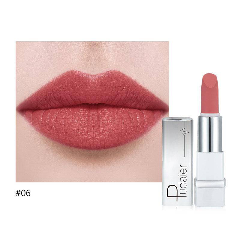 Pudaier Matte Velvet Long Lasting Lipstick Antihaft-Cup Easy Color Lip Gloss 17 Farben Lippenstift #06 von Joom DACH