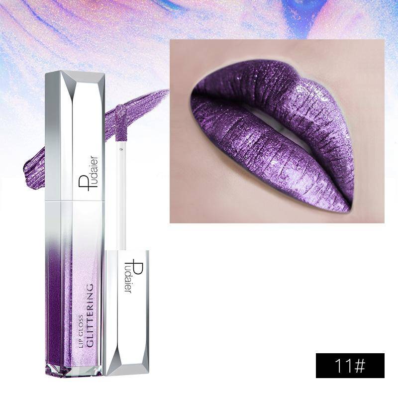 Pudaier Pearly Feuchtigkeitsspendende Lip Glaze Star Shine Metallic Matte Wasserdicht Lip Gloss Lippenstift Lip Madeup 11# von Joom DACH
