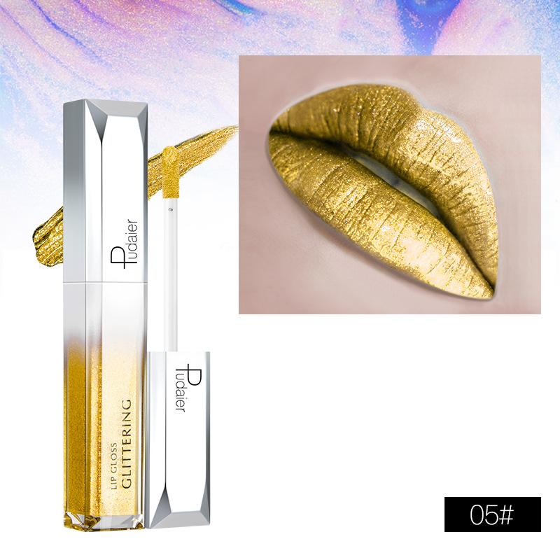 Pudaier Pearly Moisturizing Lip Glaze Star Glitter Lip Gloss Lippenstift 05# von Joom DACH