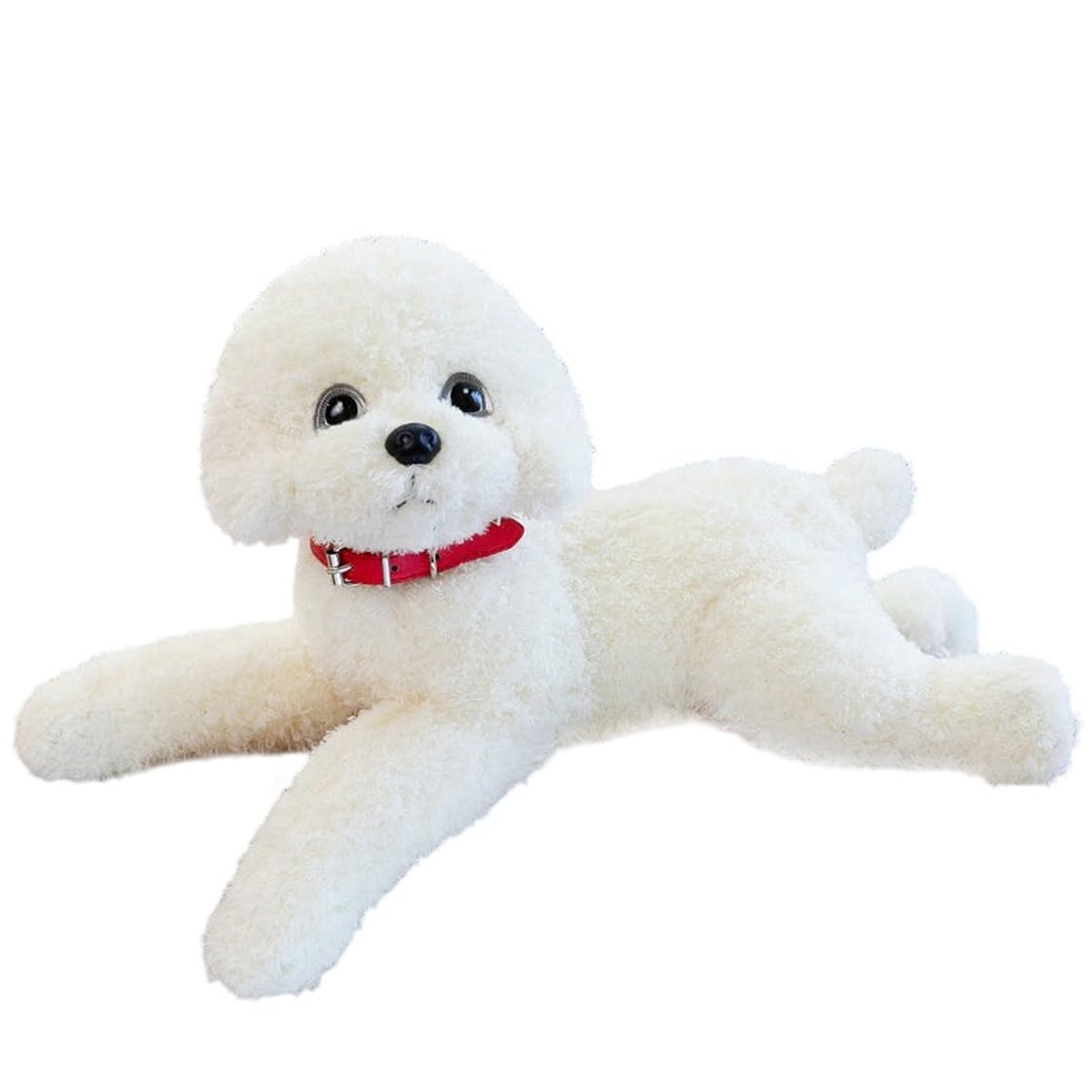 Pudel Stofftier Hund Teddyhund Hund Umarmungskissen Kissen niedlich flauschig weich anzufassen groß realistisches Tier genäht niedlich beruhigend Geschenk weiß weiß von Joom DACH