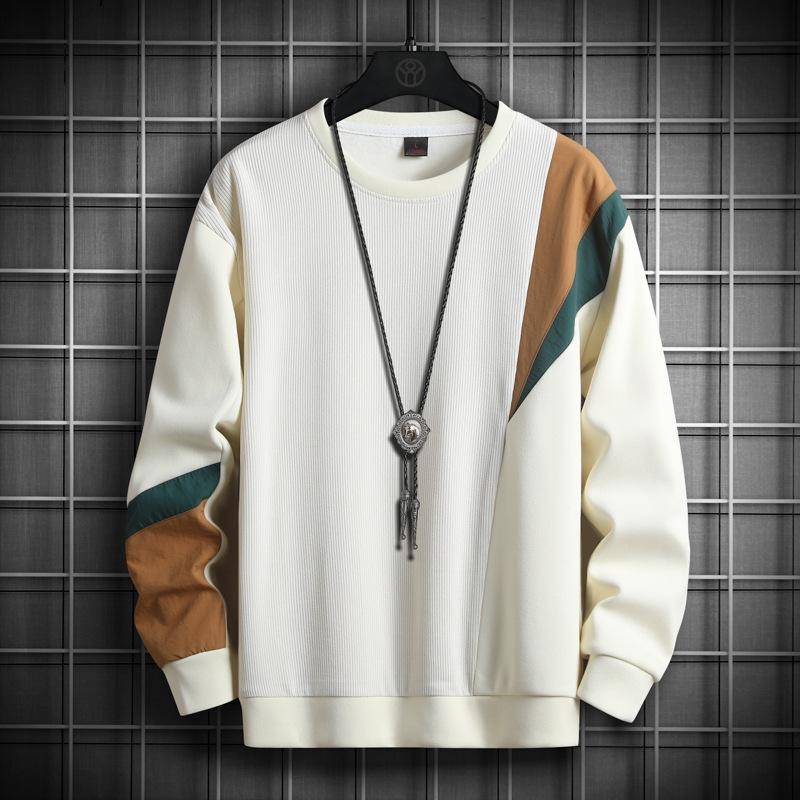 Pullover Herren Frühling Neu Leichter Luxus Koreanisch Lässig Baumwolle Unterhemd Herren Alleskombinierbar Herrenbekleidung Langarm T-Shirt L von Joom DACH