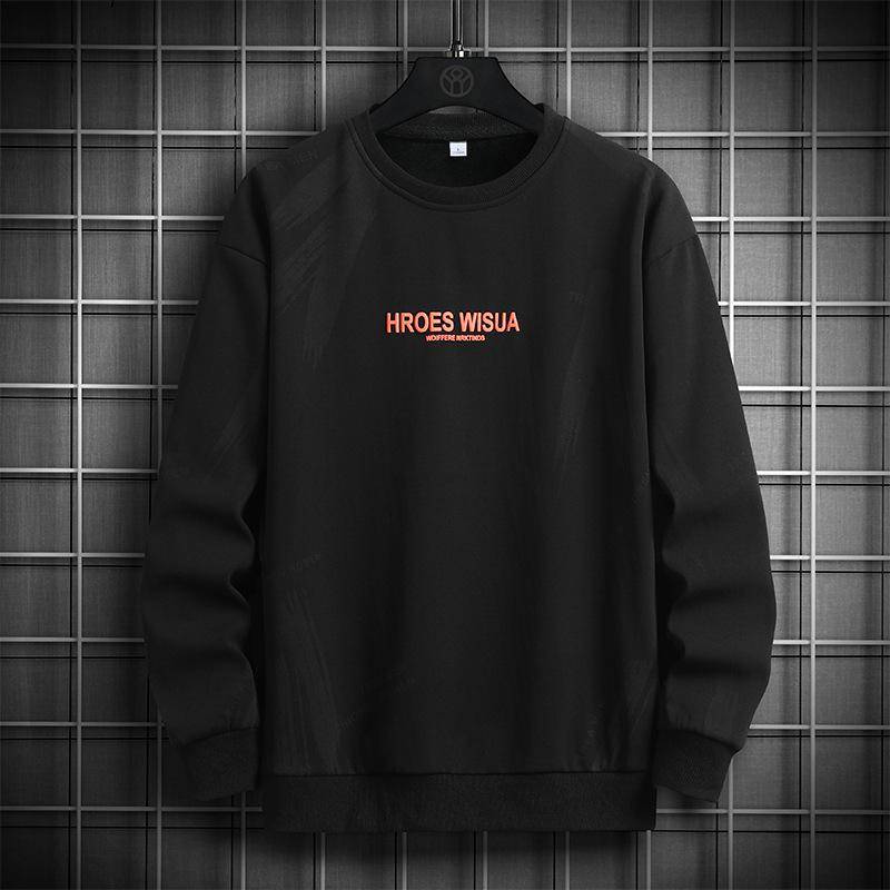 Pullover Herren Frühling Neu Trendmarke Langarm T-Shirt Vielseitig Lässig Locker Rundhalsausschnitt Übergröße Herrenoberteil 7XL von Joom DACH