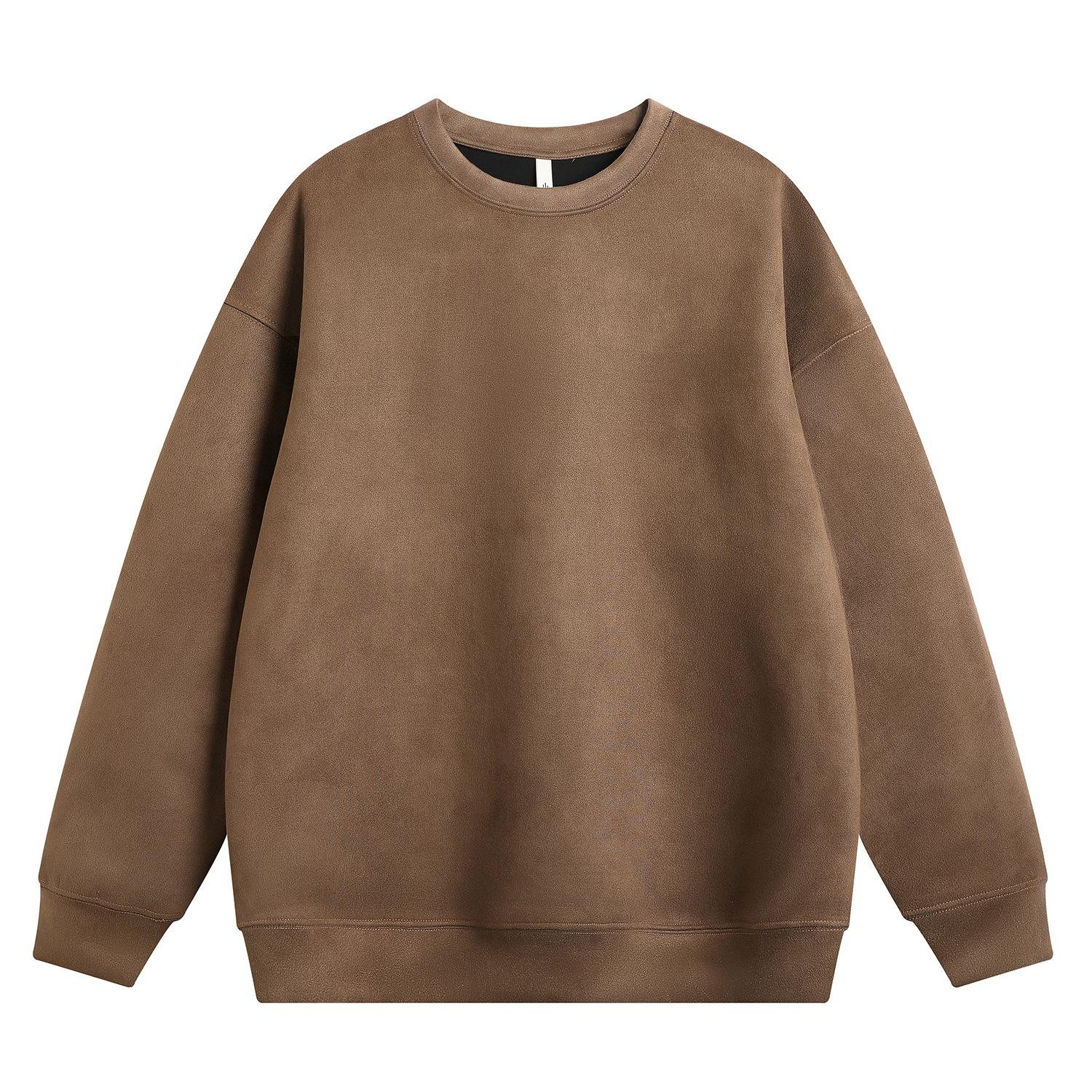 Pullover Herren Frühling und Herbst Amerikanisches Retro-Rundhalsoberteil Lose Einfarbiges Freizeithemd für Teenager M khaki von Joom DACH
