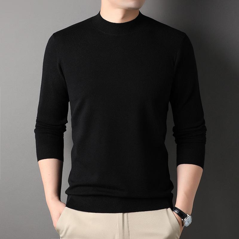 Pullover Herren Frühling und Herbst Casual Junge und Mittleren Alters Herren Pullover Herren Langarm T-Shirt Halbhohe Bottoming Top XXXXL von Joom DACH