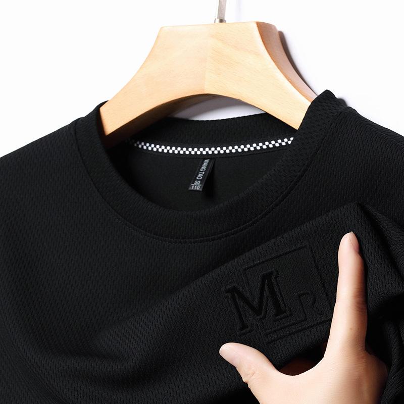 Pullover Herren Rundhals Konkav und Konvex Bedrucktes Unterhemd Frühling und Herbst Neu Überzieh-Top Jugend Bedrucktes Langarm-T-Shirt für Herren XXXXL von Joom DACH