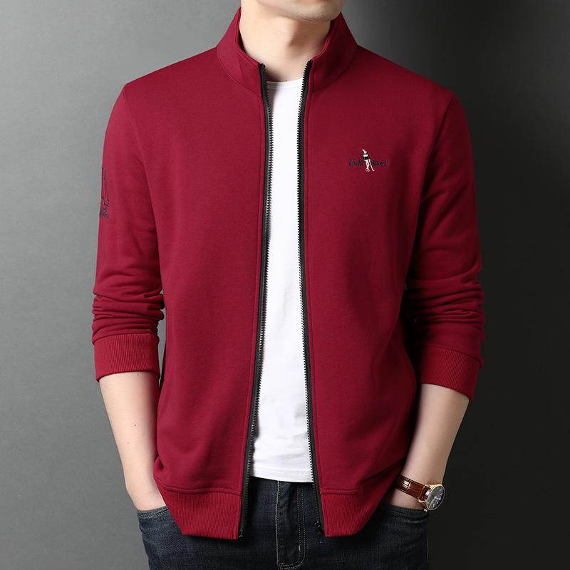 Pullover Herren Vollbaumwolle Casual Loose Oberbekleidung Mittleren Alters Strickjacke Stehkragen Papa Herbst Outfit Business Dünner Mantel Männer XXXL von Joom DACH